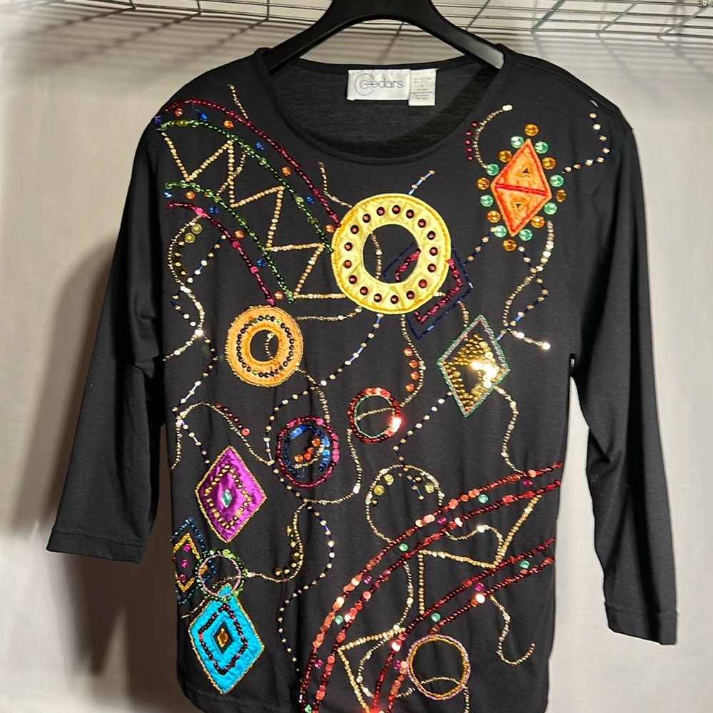 Cedars, large, multicolored sequins, 1980s